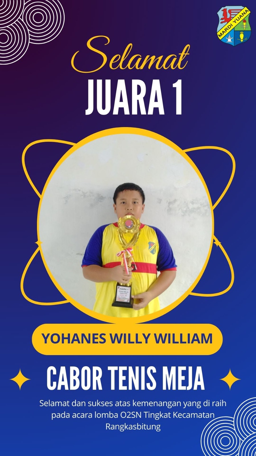 Prestasi Kejuaraan O2SN SD Mardi Yuana Rangkasbitung Tahun 2024 Tingkat Kecamatan Rangkasbitung