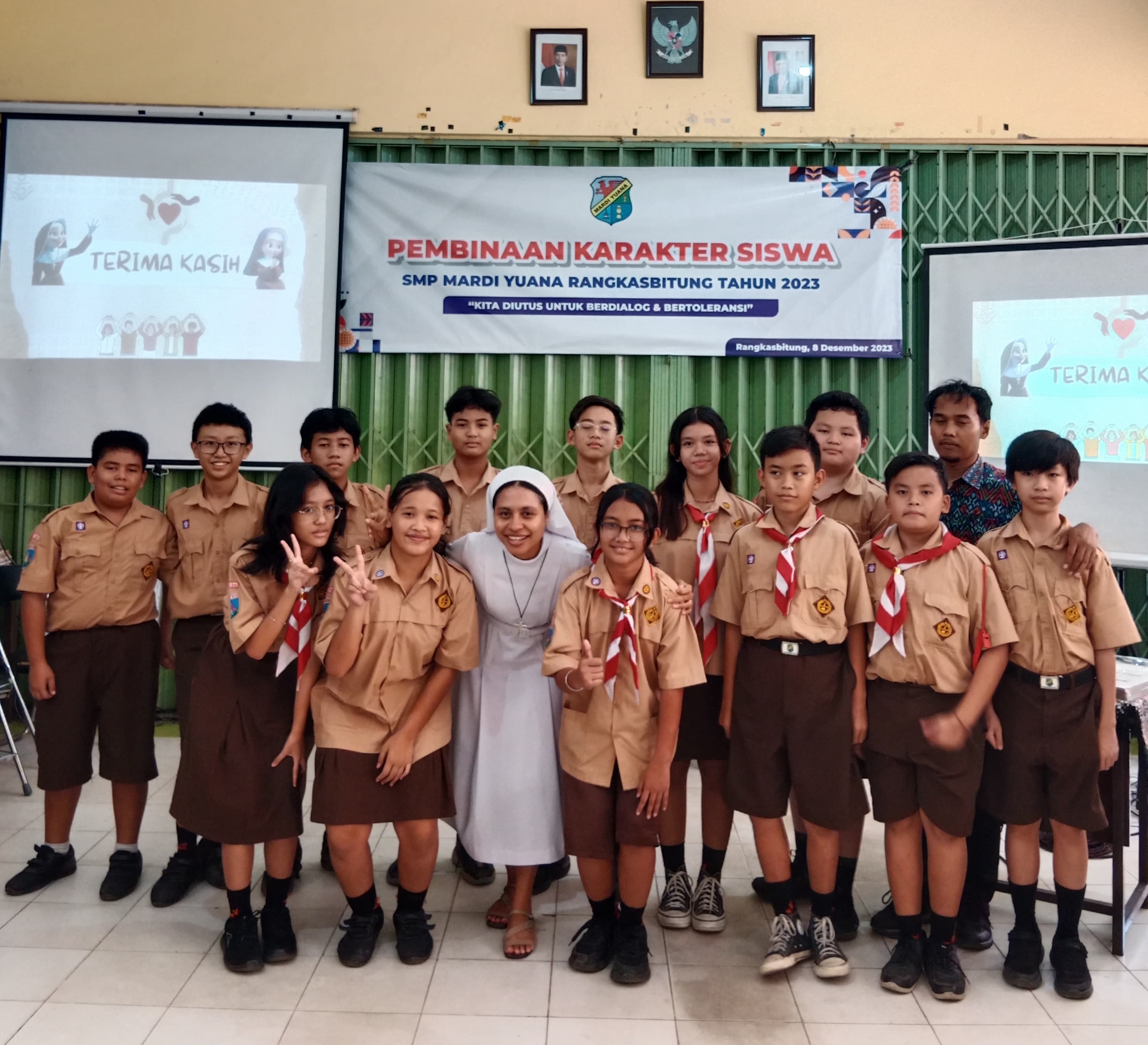 Pembinaan Karakter Siswa Siswi Kelas VII bersama Sr Emilia