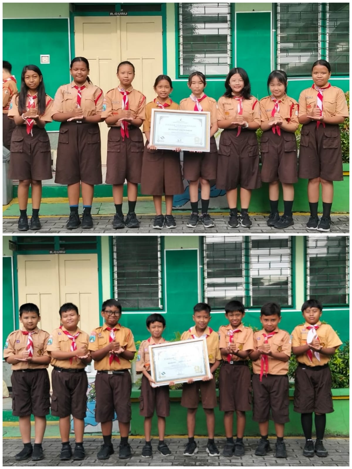 Penerimaan Piagam Penghargaan dari Kwartir Ranting Gerakan Pramuka Bojonegoro